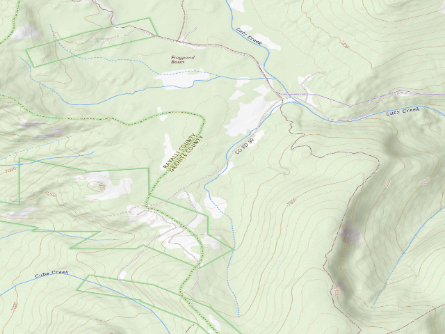 USGS topographic map of Frogpond Basin Rd-002