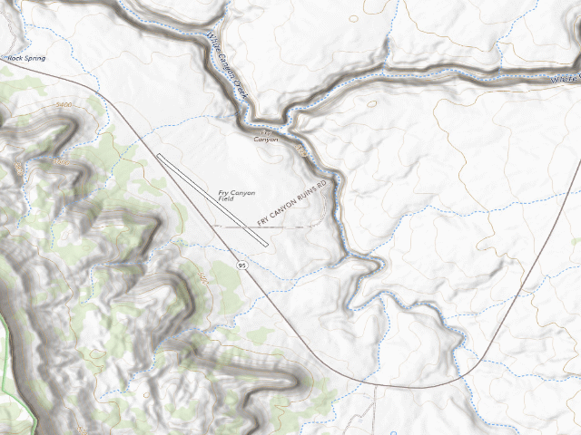USGS topographic map of Fry Canyon Dispersed Campground