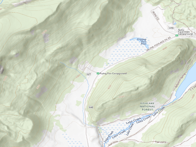 USGS topographic map of Frying Pan Campground