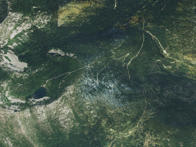 Aerial image of Fs Road 2667 (Roman Nose Access)