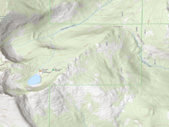 USGS topographic map of Fs Road 2667 (Roman Nose Access)