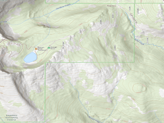 USGS topographic map of Fs Road 2667 Spur (@ 48.63558, -116.56086)