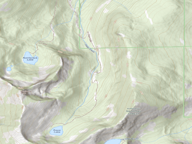 USGS topographic map of Fs Trail 185 (Snow Lake Access)