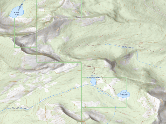 USGS topographic map of Fs Trail 268 (Two Mouth Lakes Access)