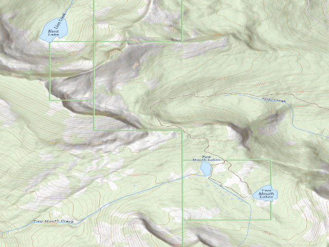 USGS topographic map of Fs Trail 268 (Two Mouth Lakes Access)