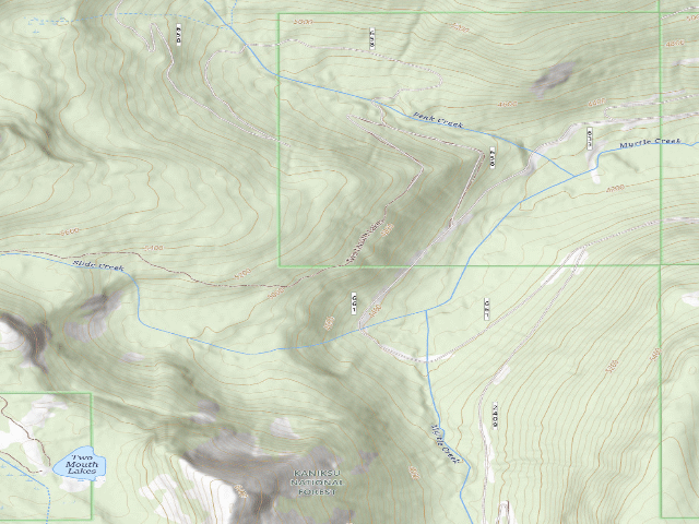 USGS topographic map of Fs Trail 268 (Two Mouth Lakes Access)