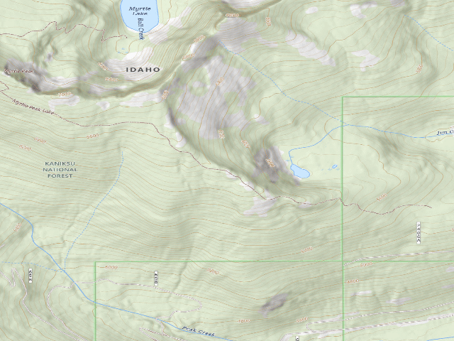 USGS topographic map of Fs Trail 286 (Myrtle Peak/Lake Access) 
