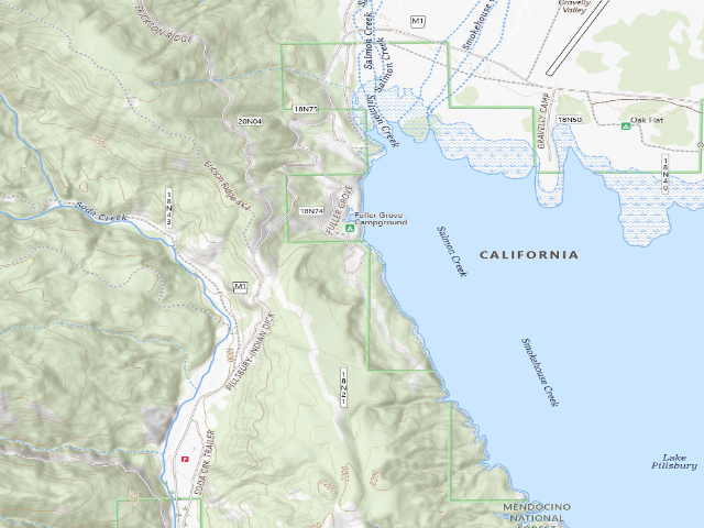 USGS topographic map of Fuller Grove Campground