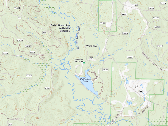 USGS topographic map of Fullerton Rec Area
