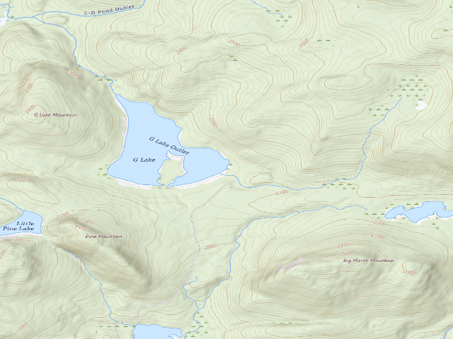 USGS topographic map of G Lake #2 (Ferris Lake Wild Forest)