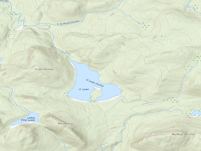 USGS topographic map of G Lake #3 (Ferris Lake Wild Forest)