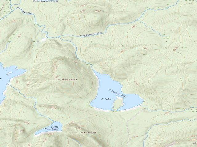 USGS topographic map of G Lake #4 (Ferris Lake Wild Forest)