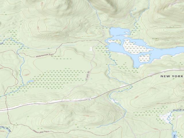 USGS topographic map of G Lake Road #1 (Ferris Lake Wild Forest)