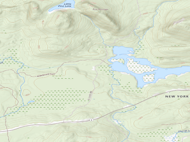 USGS topographic map of G Lake Road #2 (Ferris Lake Wild Forest)