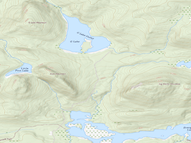 USGS topographic map of G Lake Road #4 (Ferris Lake Wild Forest)