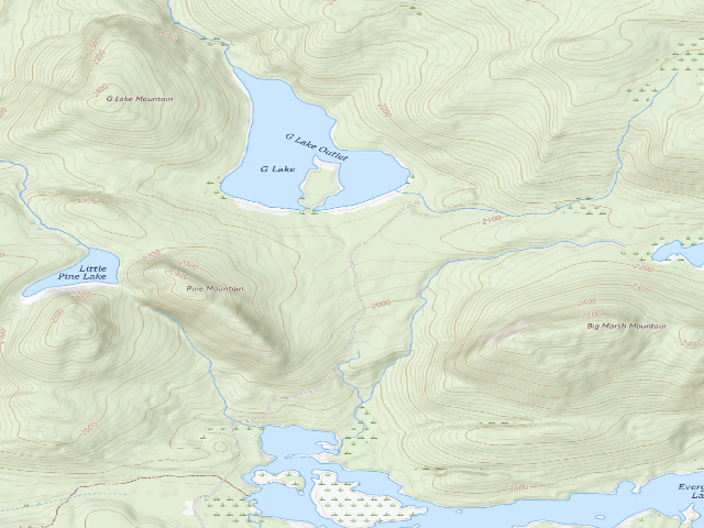 USGS topographic map of G Lake Road #5 (Ferris Lake Wild Forest)
