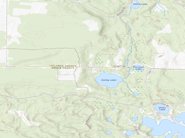 USGS topographic map of Garey Lake State Forest Campground