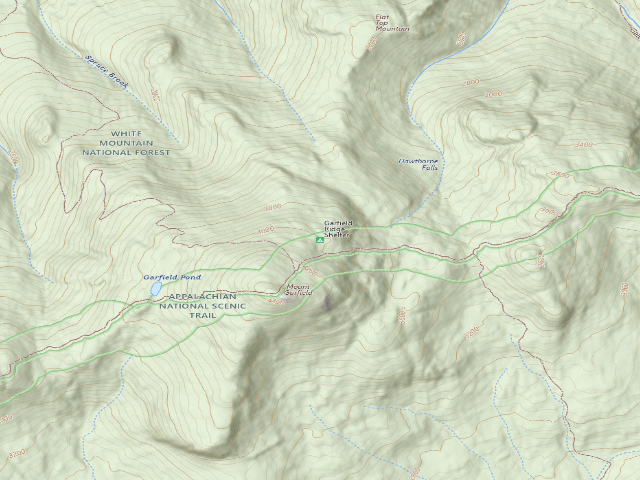 USGS topographic map of Garfield Ridge Shelter