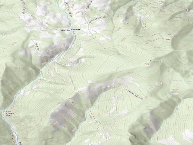 USGS topographic map of Garnet Back Country Byway