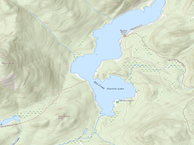 USGS topographic map of Garnet Lake Campsite #4 (Wilcox Lake Wild Forest)