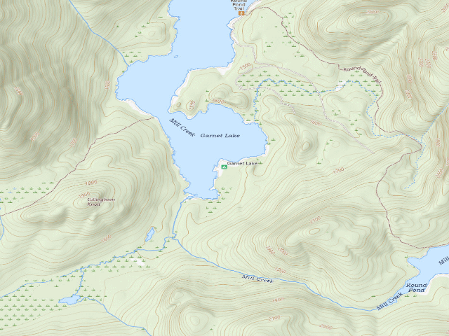 USGS topographic map of Garnet Lake Campsite #6 (Wilcox Lake Wild Forest)
