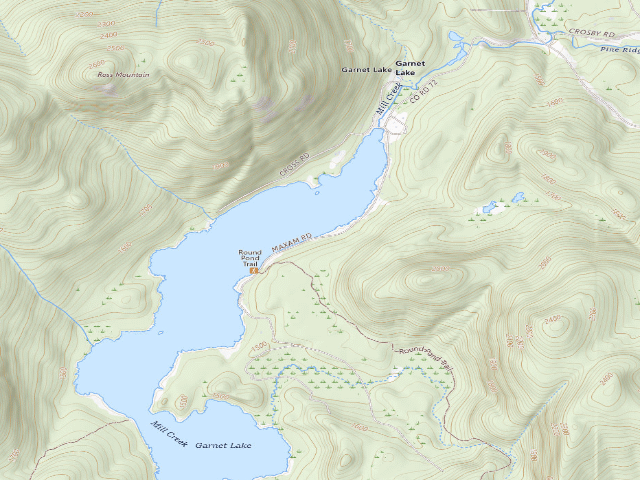 USGS topographic map of Garnet Lake Rd #3 Campsite (Wilcox Lake Wild Forest)