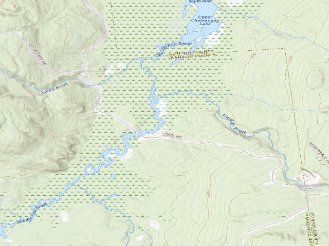 USGS topographic map of Gate Road Campsite 1 [DEC #15773] (Chazy Highlands Wild Forest)