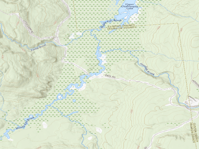 USGS topographic map of Gate Road Campsite 2 [DEC #15772] (Chazy Highlands Wild Forest)