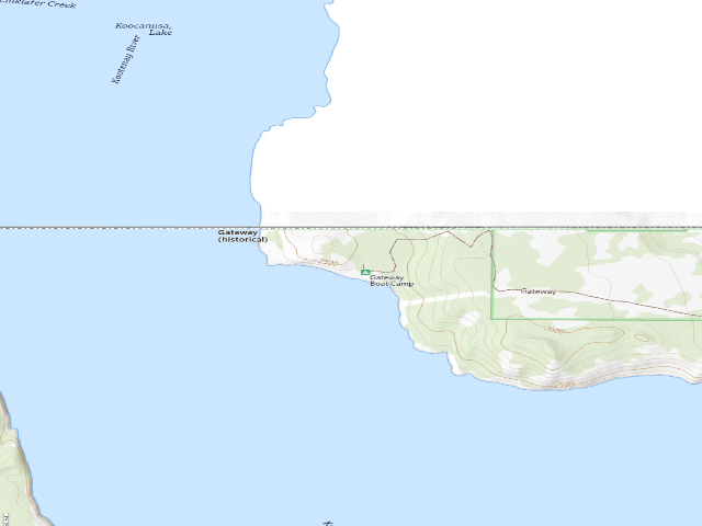 USGS topographic map of Gateway Boat Camp
