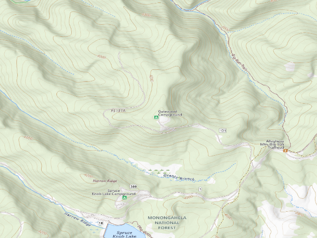 USGS topographic map of Gatewood Campground