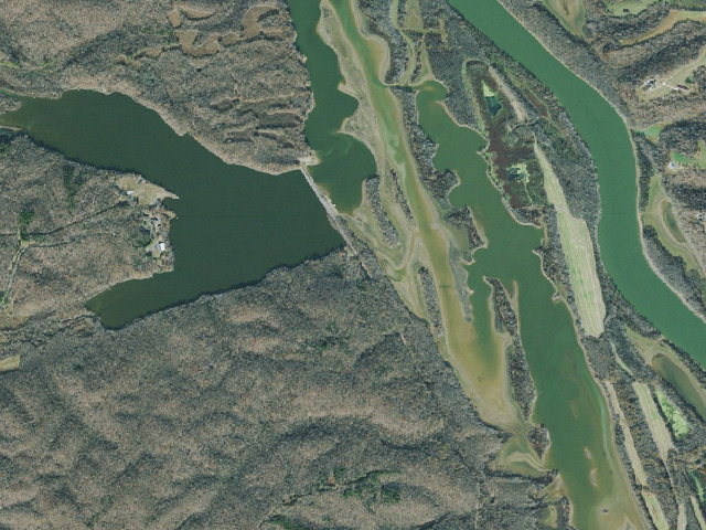 Aerial image of Gatlin Point Campground at Land Between The Lakes