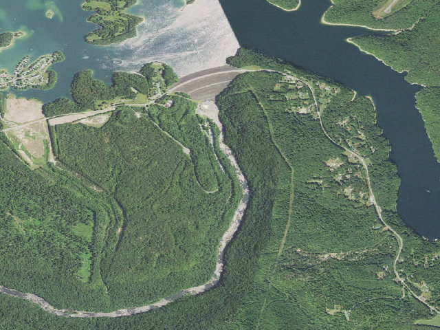 Aerial image of Gauley Tailwaters Campground