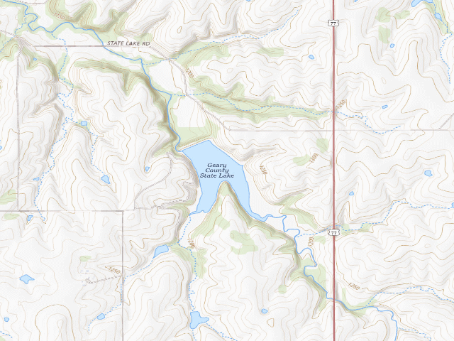 USGS topographic map of Geary State Fishing Lake