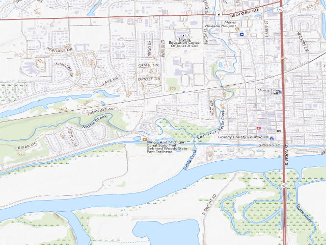 USGS topographic map of Gebhard Woods State Park Campground