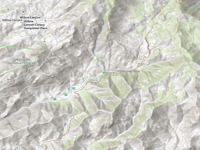 USGS topographic map of General Hitchcock Campground
