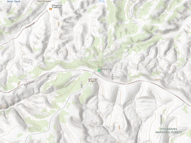 USGS topographic map of Gentry Campground