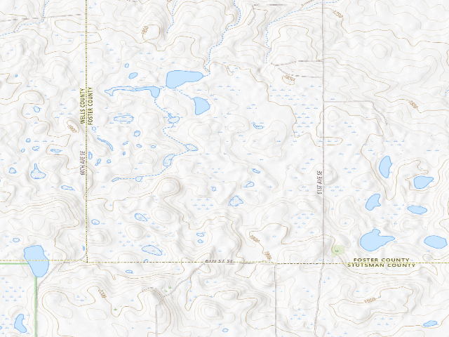 USGS topographic map of George Karpen WMA (Foster County)