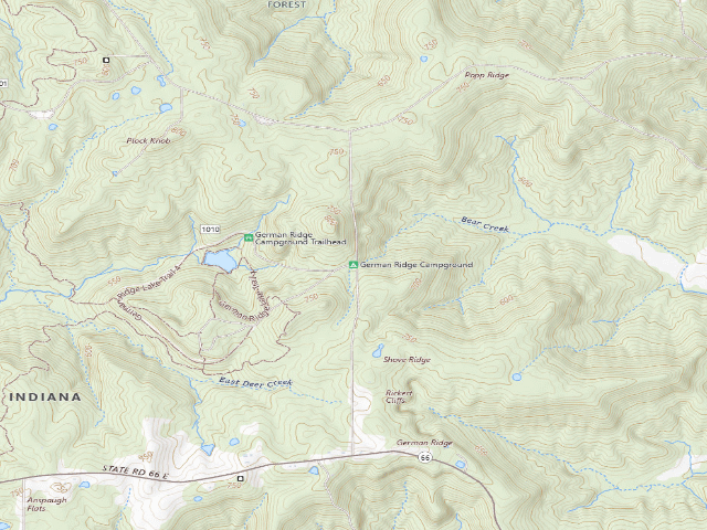 USGS topographic map of German Ridge Campground