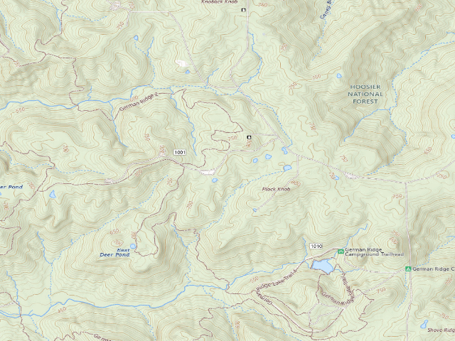 USGS topographic map of German Ridge Roadside Dispersed Campsite 2 (Hoosier NF)