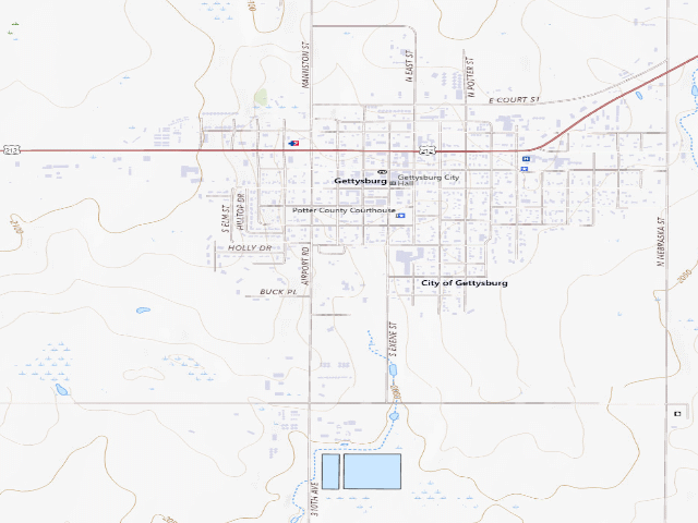 USGS topographic map of Gettysburg City Park (Gettysburg)