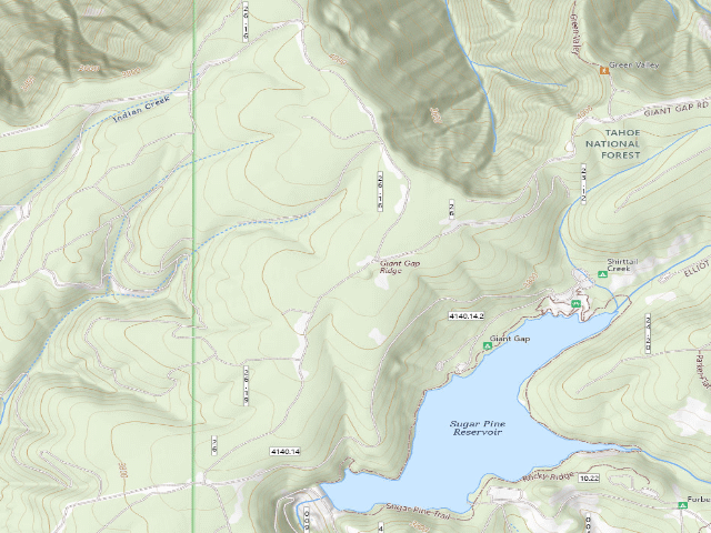 USGS topographic map of Giant Gap Ridge