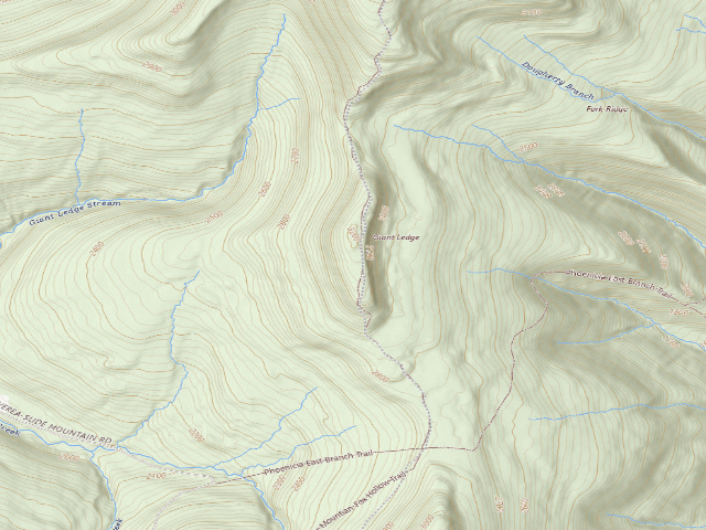 USGS topographic map of Giant Ledge Campsite 5 [DEC #228573] (Slide Mountain Wilderness)