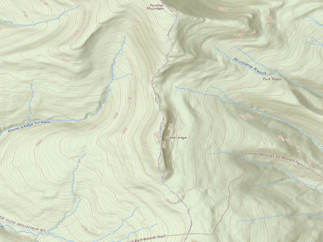 USGS topographic map of Giant Ledge Campsite 6 [DEC #228574] (Slide Mountain Wilderness)