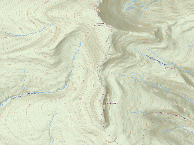 USGS topographic map of Giant Ledge Campsite 8 [DEC #228576] (Slide Mountain Wilderness)