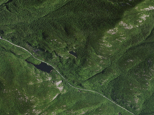 Aerial image of Giant'S Wash Bowl Campsite [DEC #13929] (Giant Mountain Wilderness)