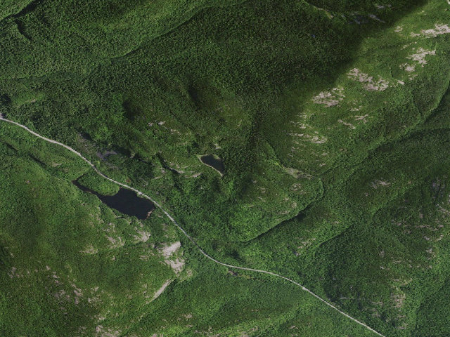 Aerial image of Giant'S Wash Bowl Campsite [DEC #13930] (Giant Mountain Wilderness)