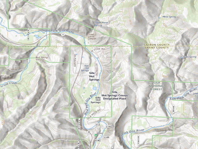 USGS topographic map of Gila National Forest