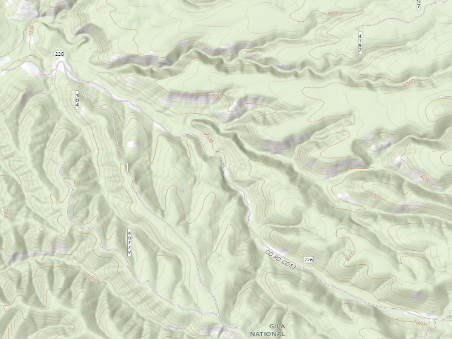 USGS topographic map of Gila National Forest