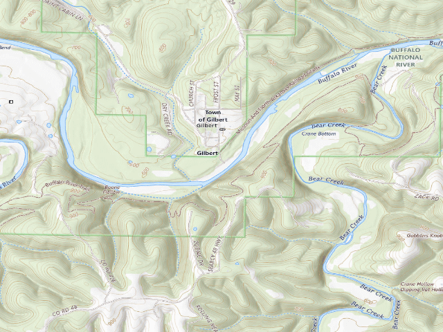 USGS topographic map of Gilbert (Buffalo National River, Middle District)