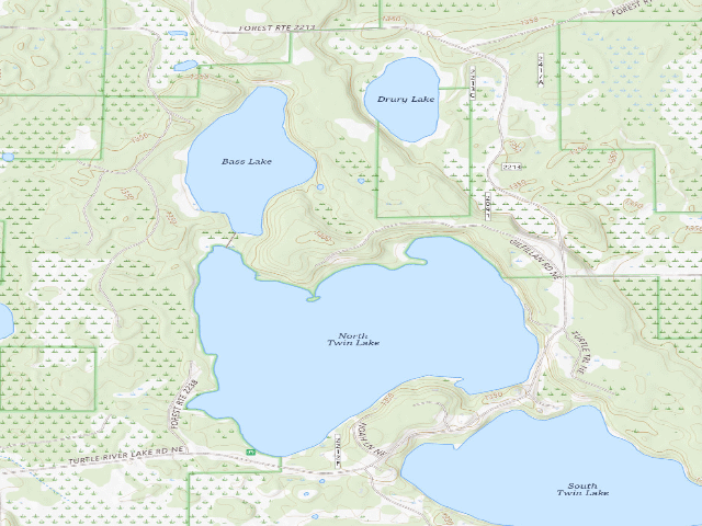 USGS topographic map of Gilfillan (On North Twin Lake) B8